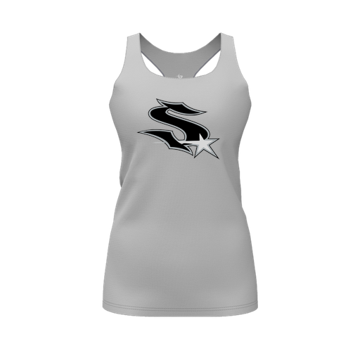 [FT0TRBGY-FYS-LOGO1] Decker Racerback Tank Top (Female Youth S, Gray, Logo 1)