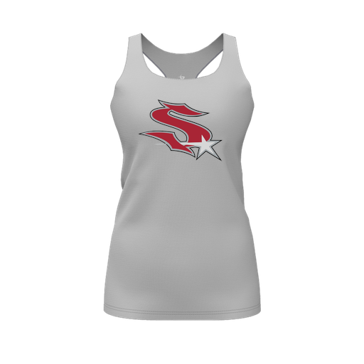 [FT0TRBGY-FYS-LOGO2] Decker Racerback Tank Top (Female Youth S, Gray, Logo 2)