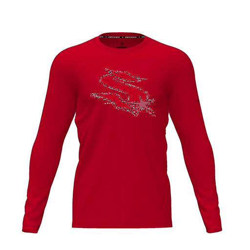 [CUS-DRIF-TEES-PER-CNK-LSL-RED-YXS-LOGO1] Dri Fit Performance T-Shirt (Youth XS, Red, Logo 1, Long Sleeve)