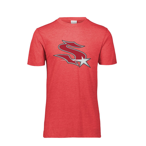 [FTSCUBRD-YS-LOGO2] Decker Youth Tri-Blend T-Shirt - Short Sleeve (Youth S, Red, Logo 2)