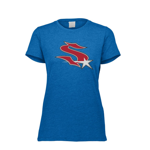 [FTSCUBRY-FAXS-LOGO2] Decker Women's Tri-Blend T-Shirt - Short Sleeve (Female Adult XS, Royal, Logo 2)