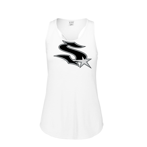 [3078.005.S-LOGO1] Ladies Tri Blend Tank Top (Female Adult S, White, Logo 1)