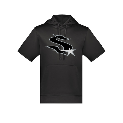 [6871.080.S-LOGO1] Men's Dri Fit Short Sleeve Hoodie (Adult S, Black, Logo 1)