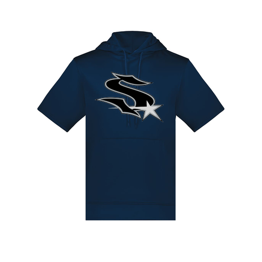 [6871.065.S-LOGO1] Men's Dri Fit Short Sleeve Hoodie (Adult S, Navy, Logo 1)