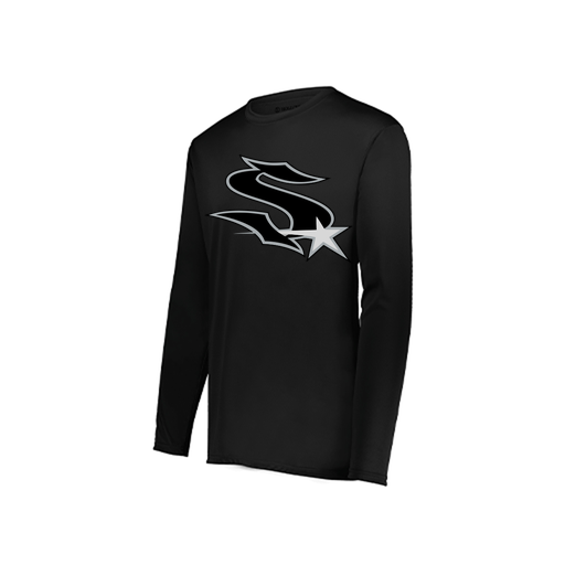 [222822.080.XS-LOGO1] Men's LS Smooth Sport Shirt (Adult XS, Black, Logo 1)