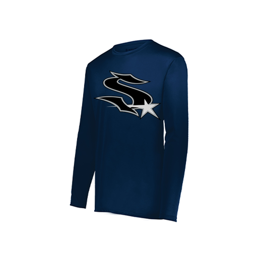 [222822.065.XS-LOGO1] Men's LS Smooth Sport Shirt (Adult XS, Navy, Logo 1)