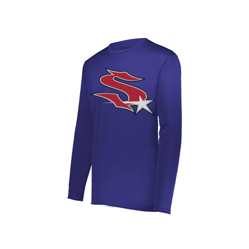 [222822.747.XS-LOGO2] Men's LS Smooth Sport Shirt (Adult XS, Purple, Logo 2)