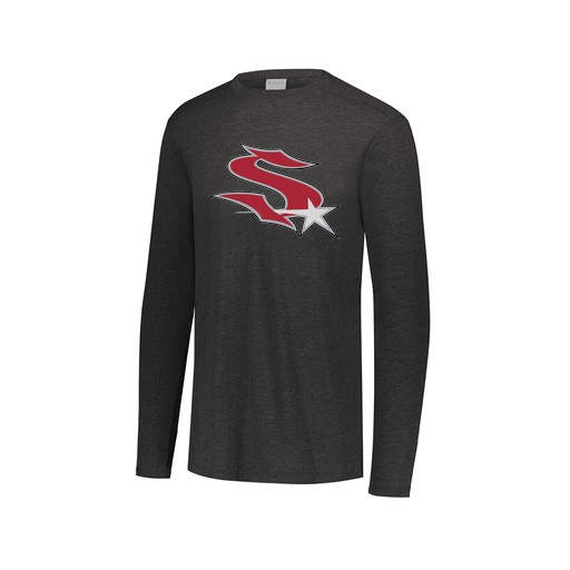 [FTLCUBBK-AXS-LOGO2] Decker Men's Tri-Blend T-Shirt - Long Sleeve (Adult XS, Black, Logo 2)