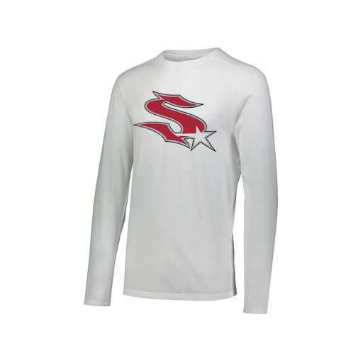 [FTLCUBWH-AXS-LOGO2] Decker Men's Tri-Blend T-Shirt - Long Sleeve (Adult XS, White, Logo 2)