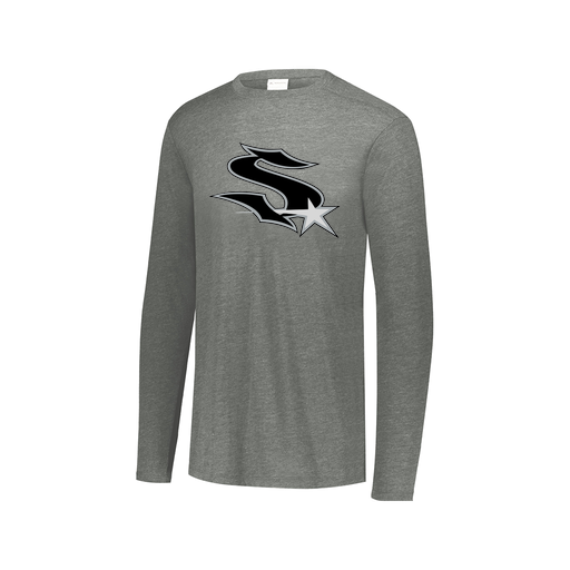 [FTLCUBGY-AXS-LOGO1] Decker Men's Tri-Blend T-Shirt - Long Sleeve (Adult XS, Gray, Logo 1)