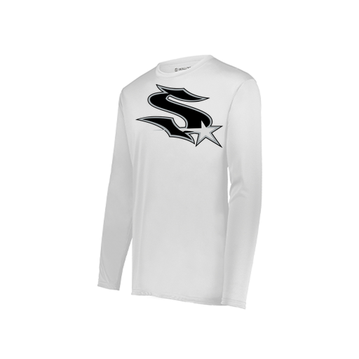 [222823.005.S-LOGO1] Youth LS Smooth Sport Shirt (Youth S, White, Logo 1)