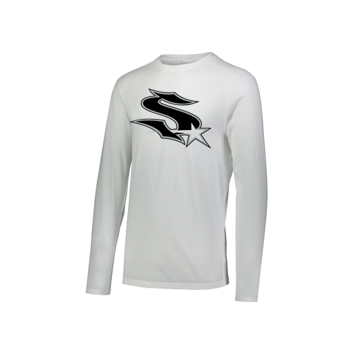 [3076.005.S-LOGO1] Youth LS Ultra-blend T-Shirt (Youth S, White, Logo 1)