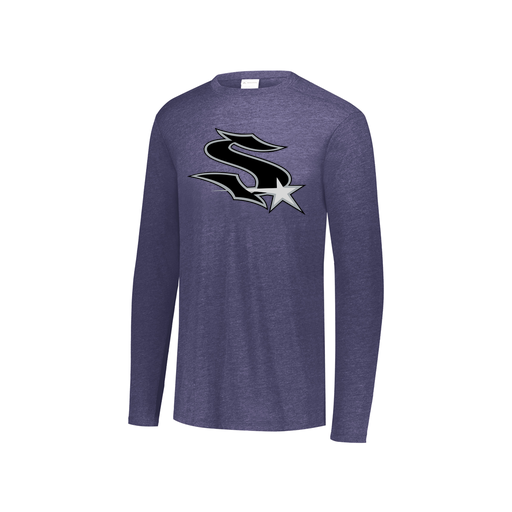 [3076.72N.S-LOGO1] Youth LS Ultra-blend T-Shirt (Youth S, Navy, Logo 1)