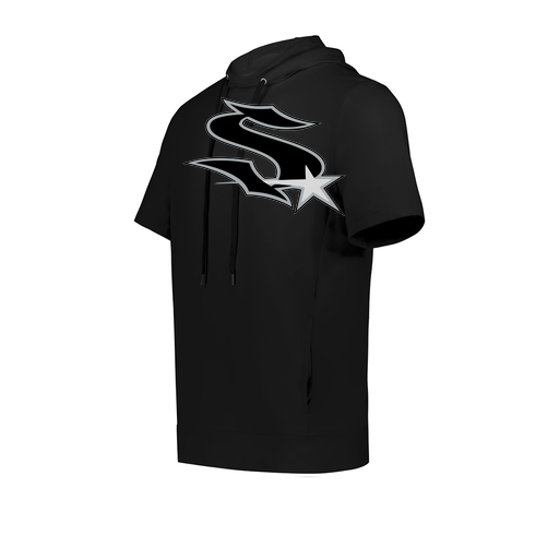 [222605.080.S-LOGO1] YOUTH VENTURA SOFT KNIT SHORT SLEEVE HOODIE (Youth S, Black, Logo 1)