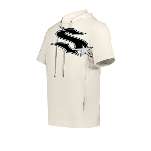 [222605-WHT-YS-LOGO1] YOUTH VENTURA SOFT KNIT SHORT SLEEVE HOODIE (Youth S, White, Logo 1)