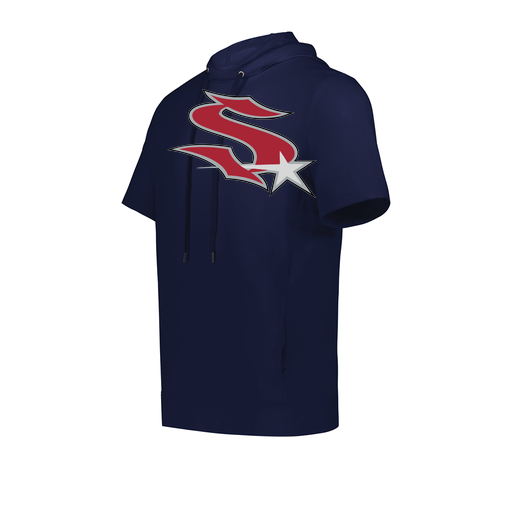 [222605.065.S-LOGO2] YOUTH VENTURA SOFT KNIT SHORT SLEEVE HOODIE (Youth S, Navy, Logo 2)