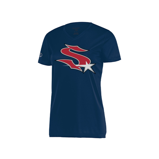 [222820.065.S-LOGO2] Ladies Movement Dri Fit Shirt (Female Adult S, Navy, Logo 2)